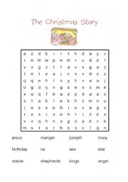 English Worksheet: word search