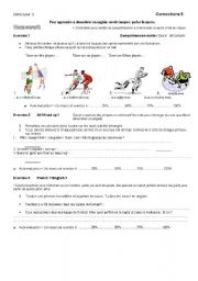 English Worksheet: Team Sports & Counting in English (How many/ There are)