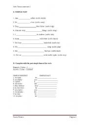 English worksheet: Simple Past