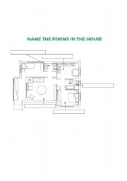 English Worksheet: name the rooms in the house