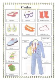 English Worksheet: clothes voc list (4)