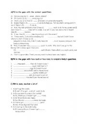 English worksheet: Quantifiers