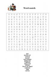 English worksheet: Halloween Word search