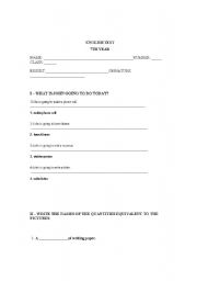 English worksheet: Future (going to)/ How much-How many/Linking words/Past Simple/W questions