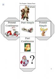 English Worksheet: Christmas Tenses Dice