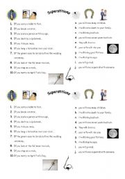 English Worksheet: superstitions