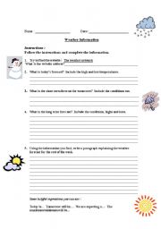 English worksheet: Weather Information