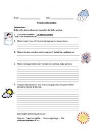 English Worksheet: Weather Information
