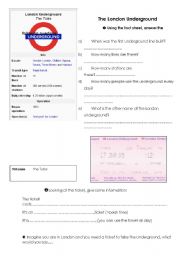 English Worksheet: the London underground