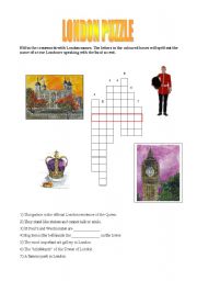 English worksheet: LONDON PUZZLE