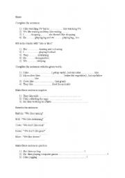 English worksheet: simple present