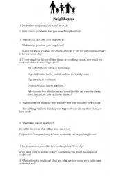 English worksheet: Neighbours