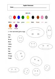 English Worksheet: colours