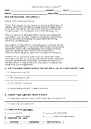 English Worksheet: readin comprehension