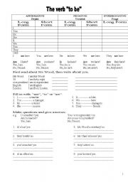 English Worksheet: to be 