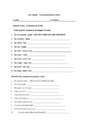 English Worksheet: grammar exercises