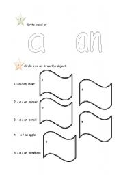 English worksheet: Use of a / an