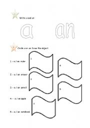 English Worksheet: Use of a / an