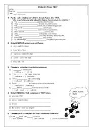 English Worksheet: Simple Future Worksheet