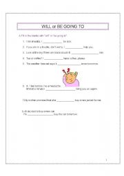 VERY USEFUL WORKSHEET WHILE TEACHING WILL AND BE GOING TO