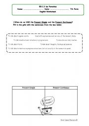 English worksheet: Present simple vs Present continuous