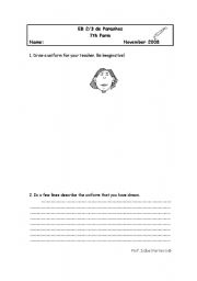 English worksheet: My teachers uniform