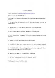 English worksheet: fashion webquest