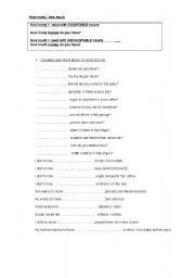 English Worksheet: How many / How much