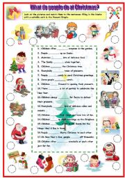 English Worksheet: What do people do at Christmas?