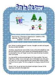 English Worksheet: Fun in the Snow