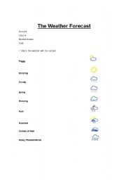 English Worksheet: The Weather Forecast