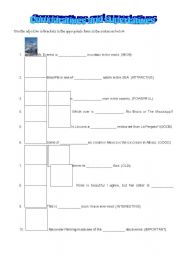 English worksheet: Comparatives and superlatives