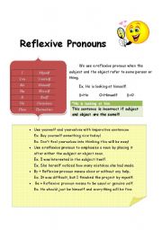 English Worksheet: Reflexive and Reciprocal Pronouns