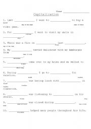 English Worksheet: Capitalization worksheet