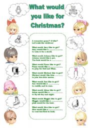 English Worksheet: What would you like for Christmas?