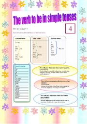 English Worksheet: The verb to be and its tenses