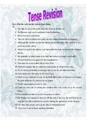 English Worksheet: Revision of tenses