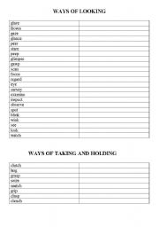 English Worksheet: ways of looking