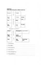 English worksheet: directions