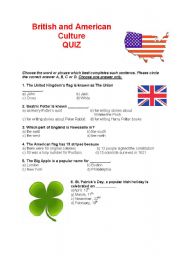 British and American culture QUIZ