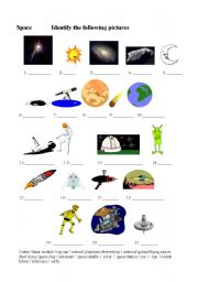 English Worksheet: Space-Identifying pictures