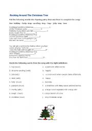 English Worksheet: Song: Rocking around the Christmas tree