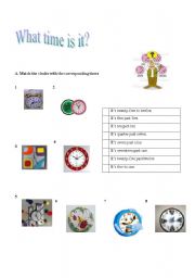 English worksheet: What time is it?