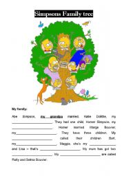 English Worksheet: Simpsons Family Tree