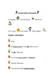 English worksheet: everyday phone conversation