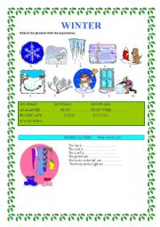 English Worksheet: WINTER                 weather and clothes