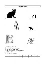 English worksheet: Superstition