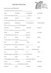 English Worksheet: Multiple choice Test