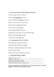 English worksheet: past tense quiz