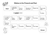 English Worksheet: wishes in the present and past
